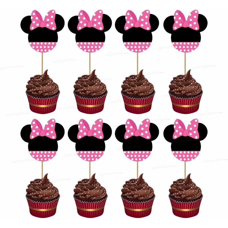 Minnie Mouse Stick Theme Cupcake Topper