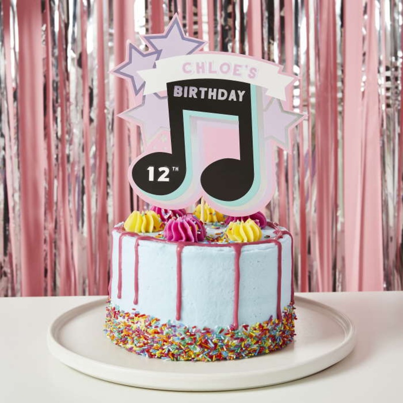 Musical Note Personalised Cake Topper with Sticker Sheets