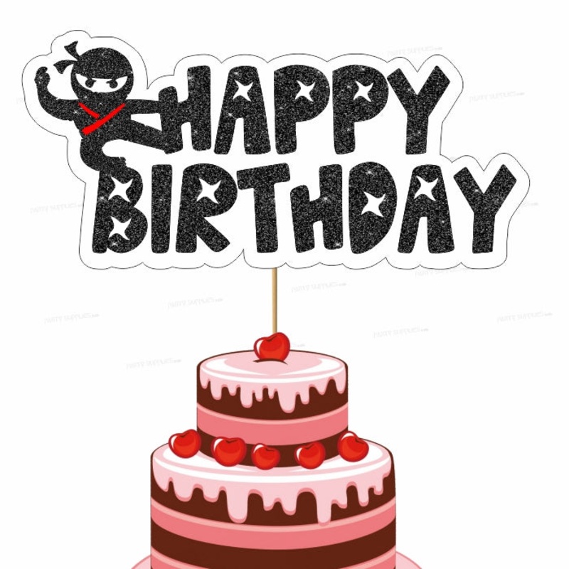 Ninja Theme Personalized Cake Topper