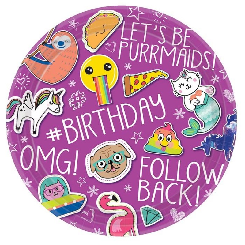 Selfie Celebration Party Cake Plates Pack of 8