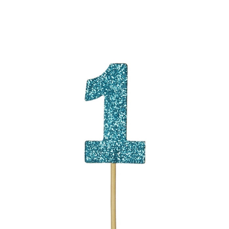 Blue 1st Birthday Cupcake Toppers Pack of 12