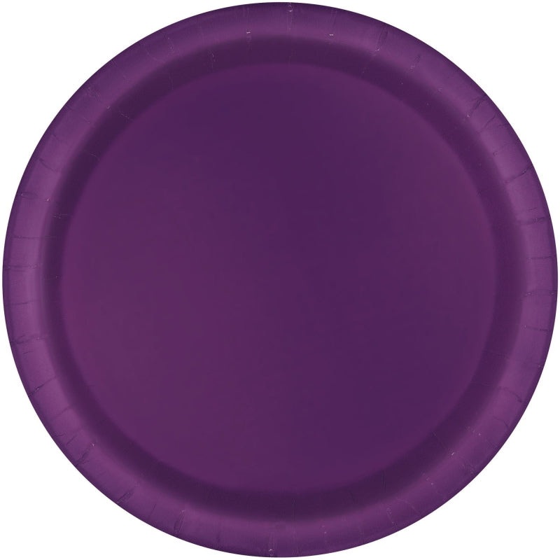 Deep Purple Party Cake Plates Pack of 20
