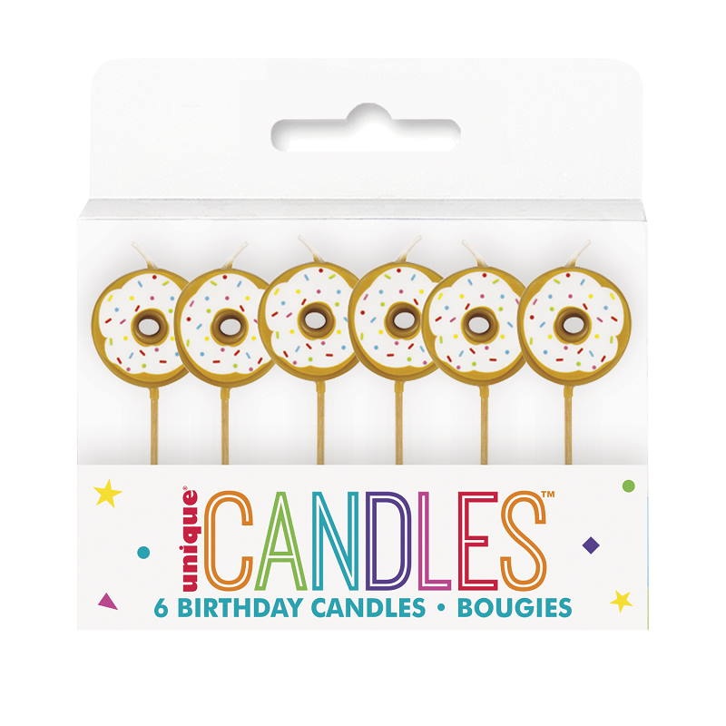 Doughnut Shaped Cake Candles | Decorations Pack of 6