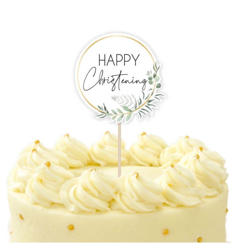Floral Christening Cake Topper 20cm