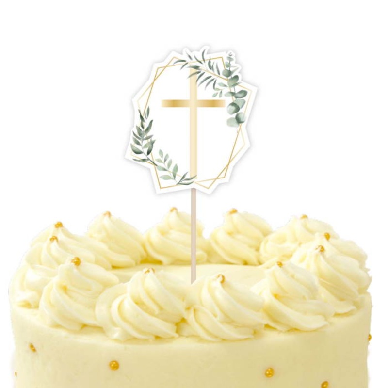 Floral Holy Communion Cake Topper 20cm
