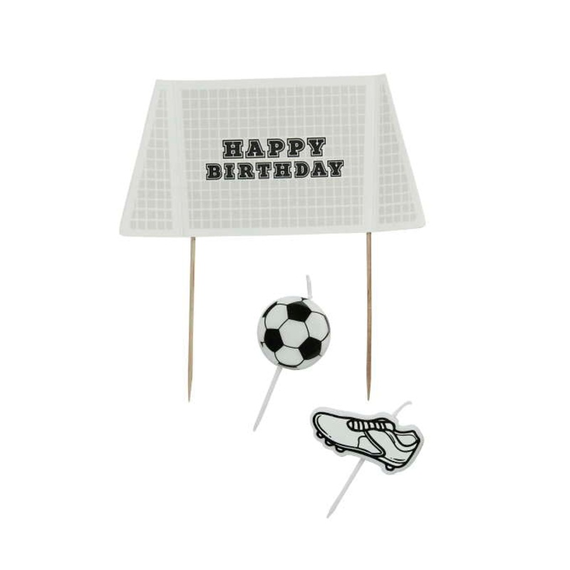 Football Cake Topper and 2 Candle Set
