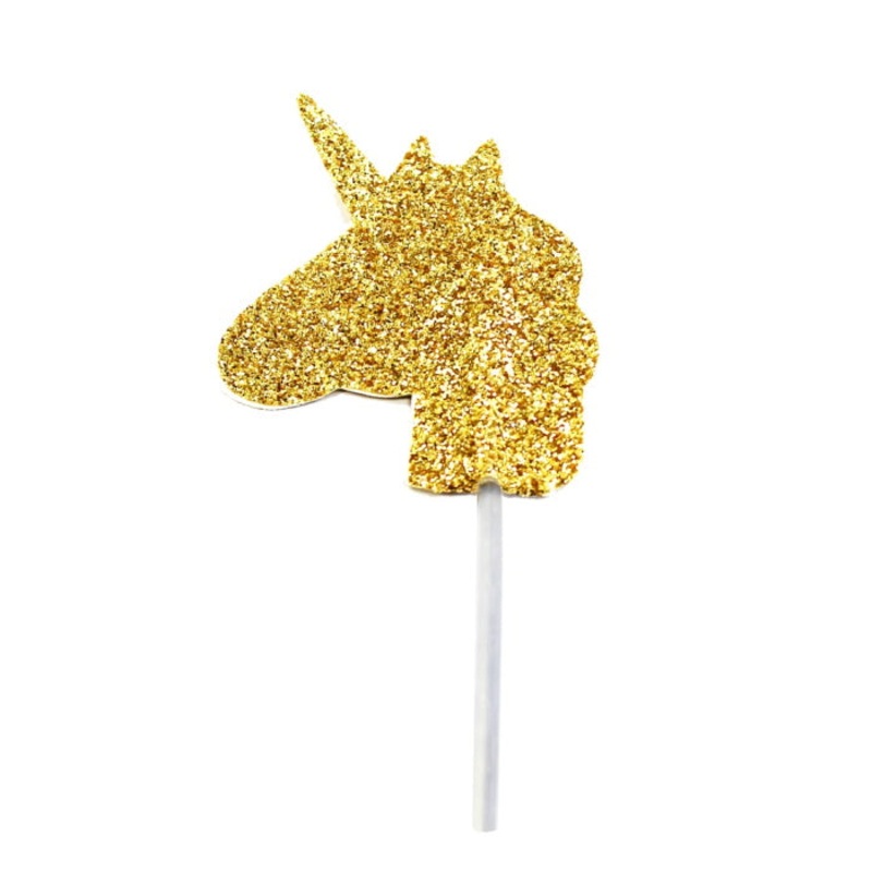 Gold Unicorn Cake Topper Decoration Pack of 12