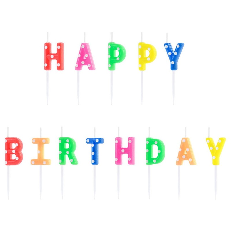 Happy Birthday Polka Dot Cake Candles