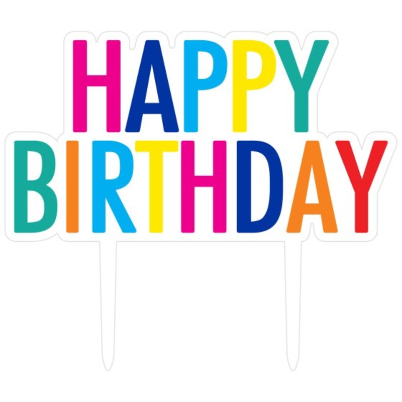 Happy Birthday Rainbow Acrylic Cake Topper Pick Each