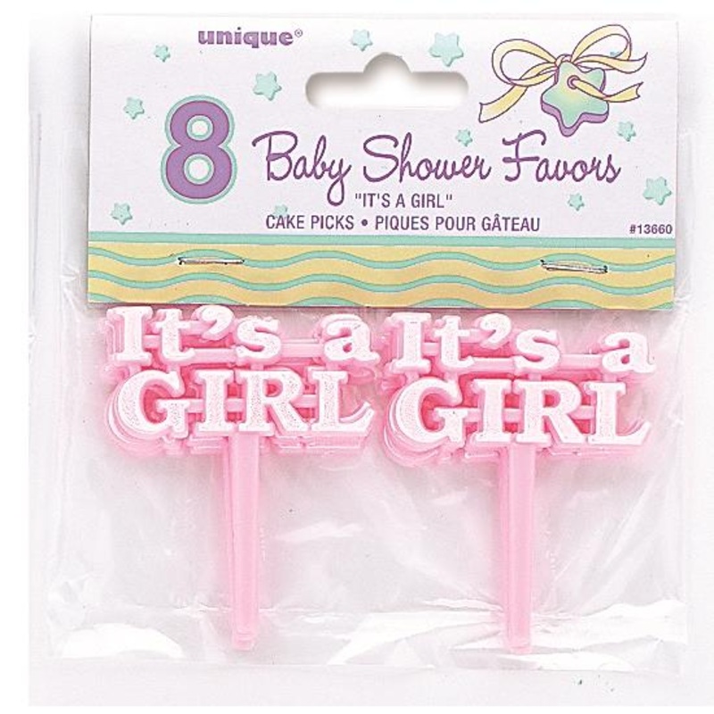Its a Girl Baby Shower Cake Topper Pink 7cm