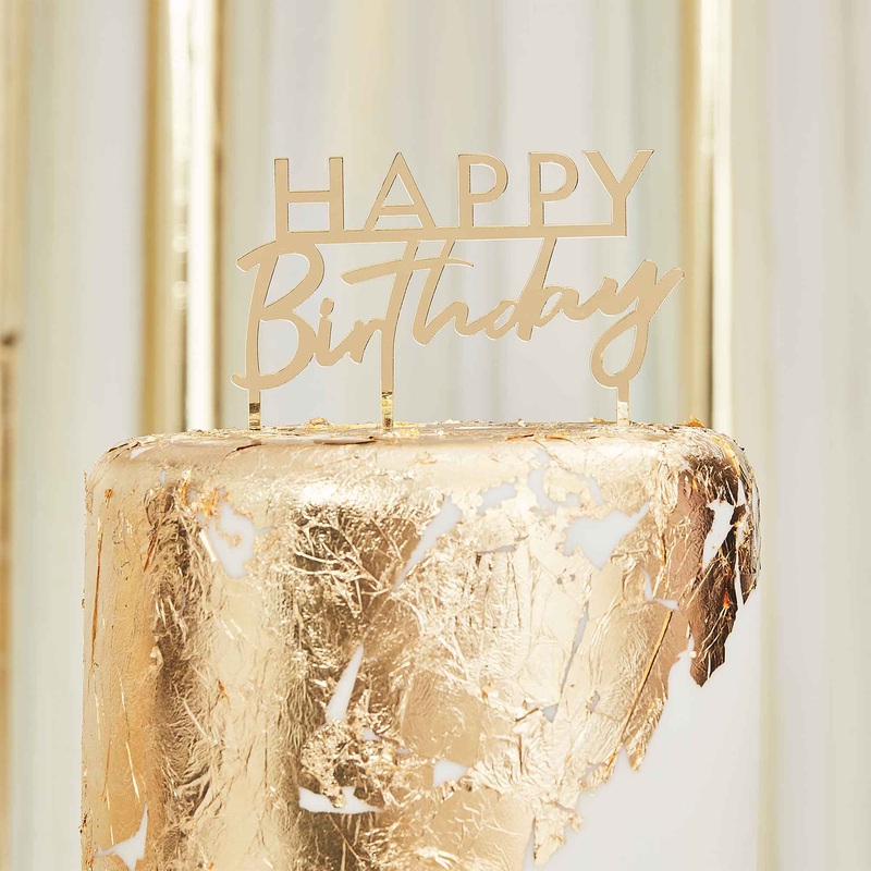 Mix It Up Gold Acrylic Cake Topper 12cm x 11cm