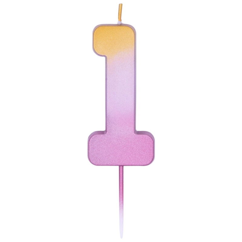 Rose Gold Ombre Cake Candle Number 1