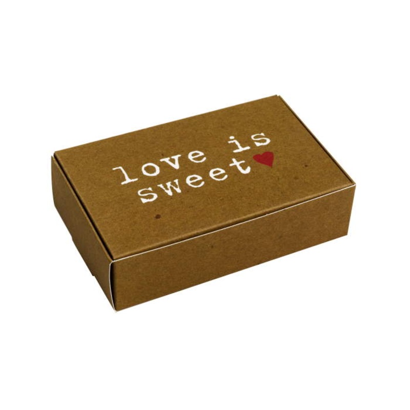 Rustic Kraft Heart Wedding Cake Box Pack of 10