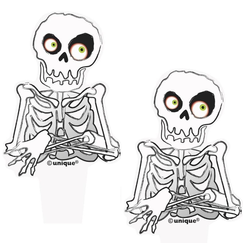 Skeleton Cake Toppers Pack of 12