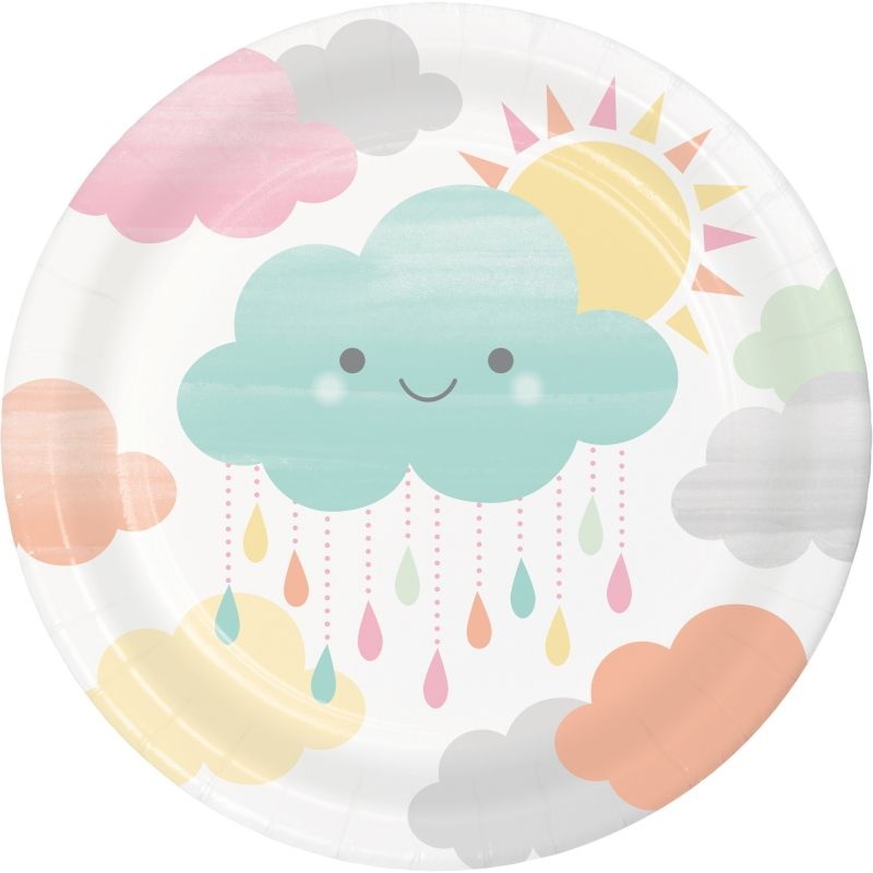 Sunshine Baby Shower Cake Plates Pack of 8