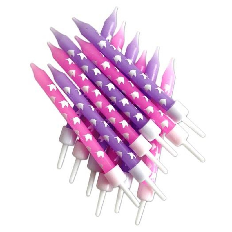 Unicorn Sparkle Cake Candles | Decorations Pack of 12