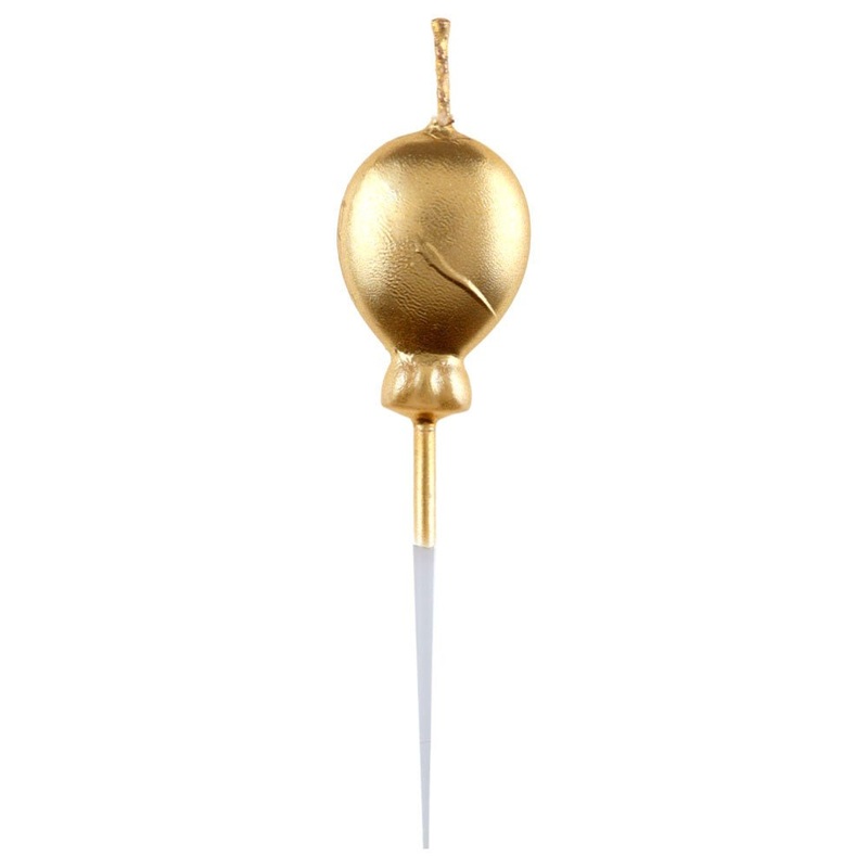 Balloon Cake Candles Gold