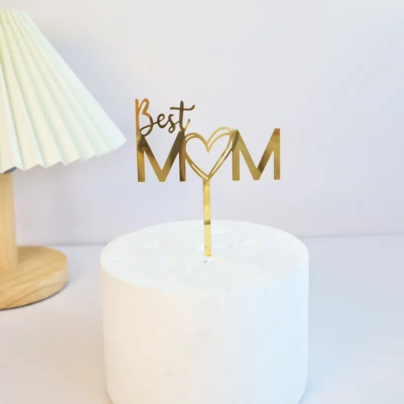 Best Mum Cake Topper - Gold