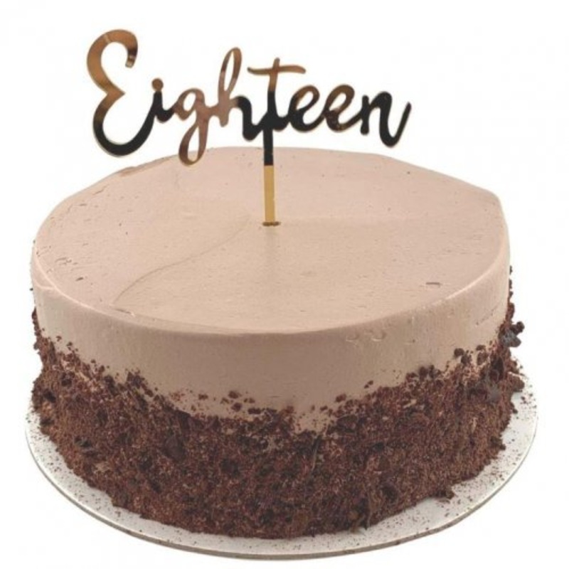 Cake Topper Acrylic 2mm Eighteen Gold