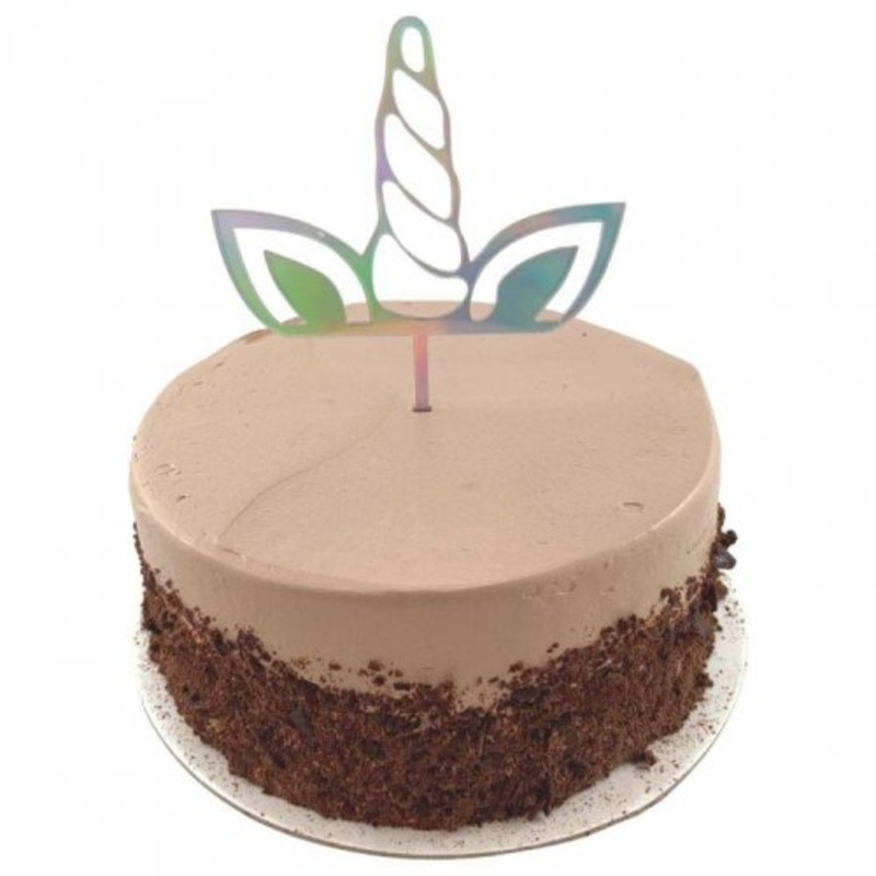 Cake Topper Acrylic 2mm Unicorn Iridescent White