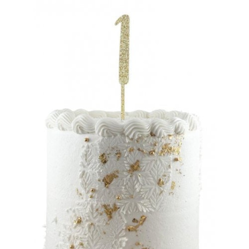 Cake Topper Acrylic Glitter 2.5mm Gold #1
