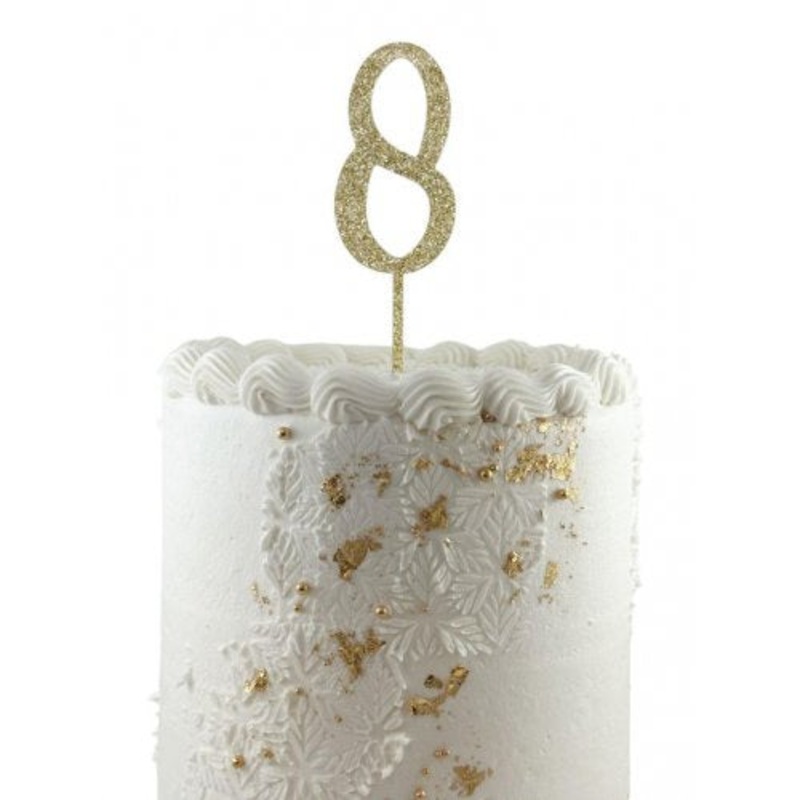 Cake Topper Acrylic Glitter 2.5mm Gold #8