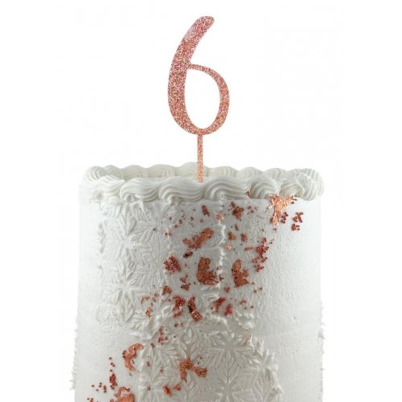 Cake Topper Acrylic Glitter 2.5mm Rose Gold #6