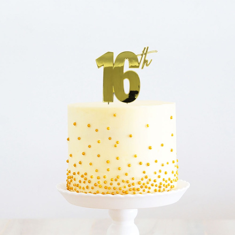 Gold Metal Cake Topper - 16th