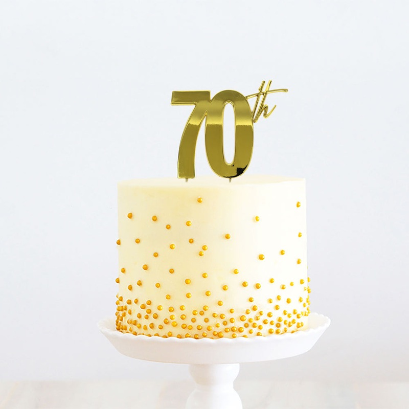 Gold Metal Cake Topper - 70th