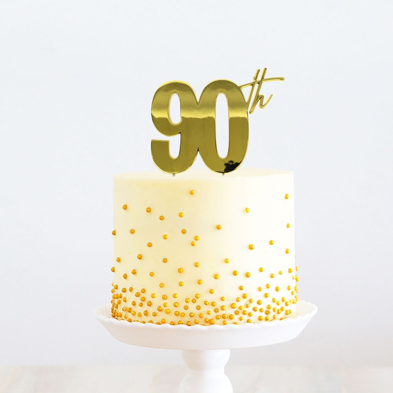 Gold Metal Cake Topper - 90th