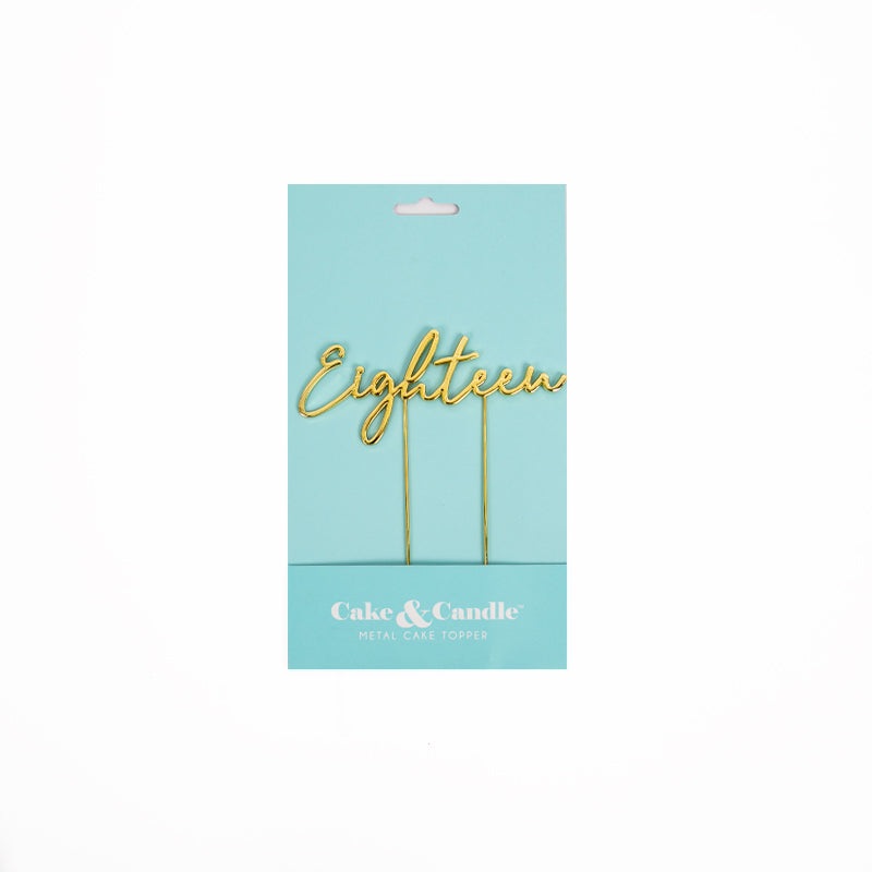 GOLD Plated Cake Topper - EIGHTEEN