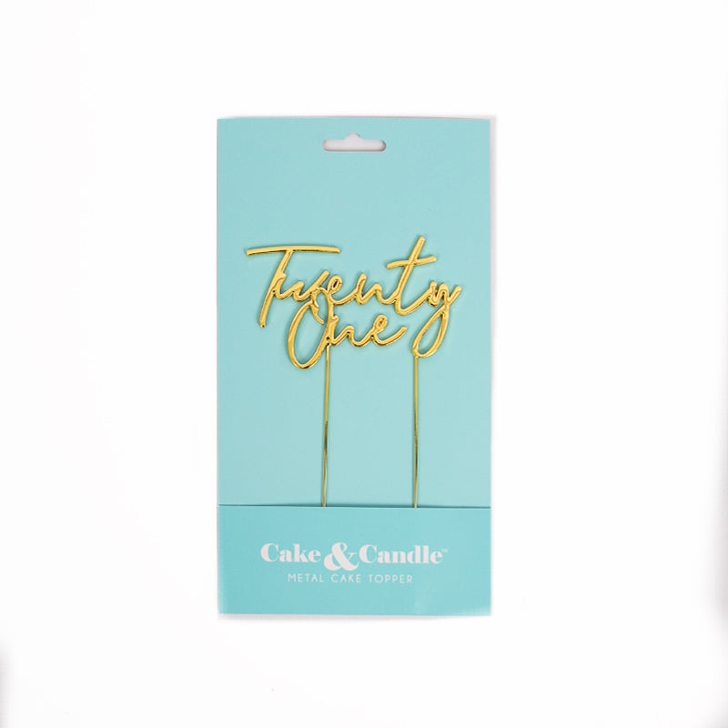 GOLD Plated Cake Topper - TWENTY ONE