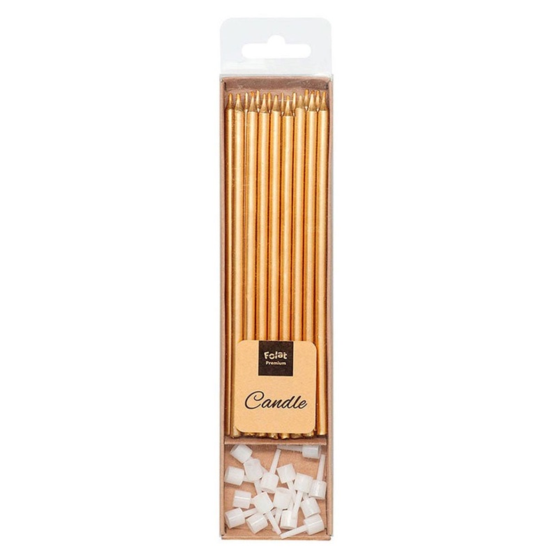 Long Cake Candles Metallic Bronze