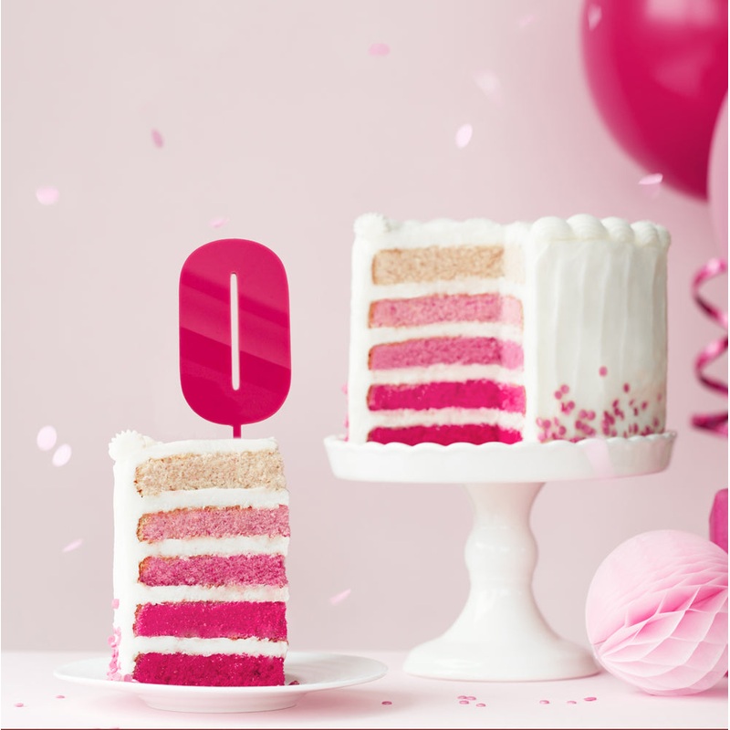 Mega NUMBER 0 Cake Topper - PINK