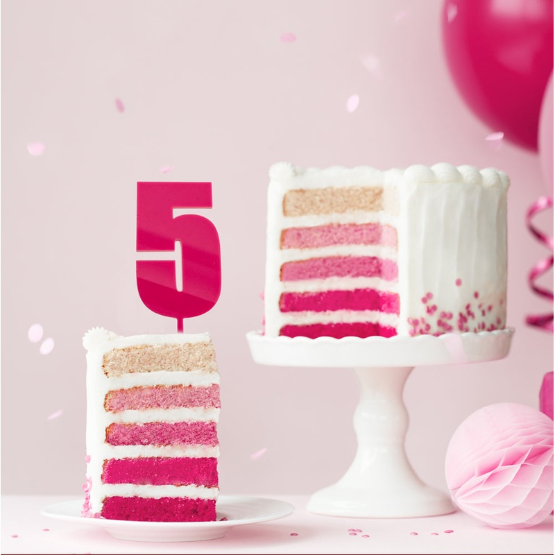 Mega NUMBER 5 Cake Topper - PINK