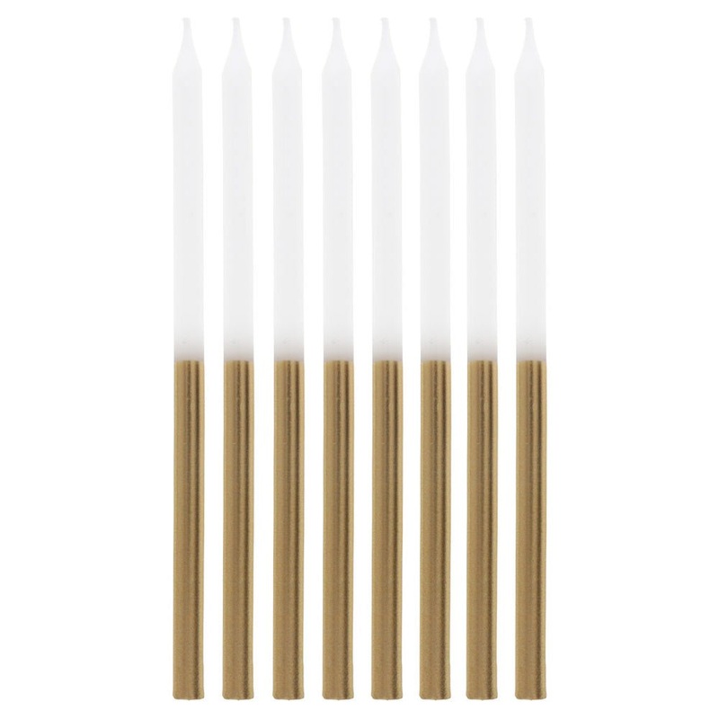 Slim Cake Candles Gold White
