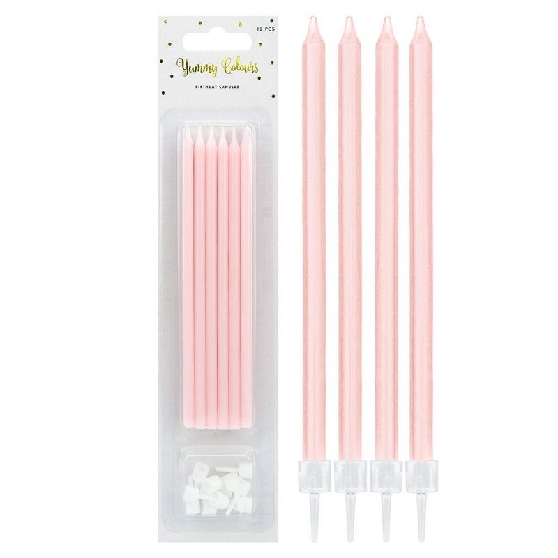 Slim Cake Candles Pastel Pink