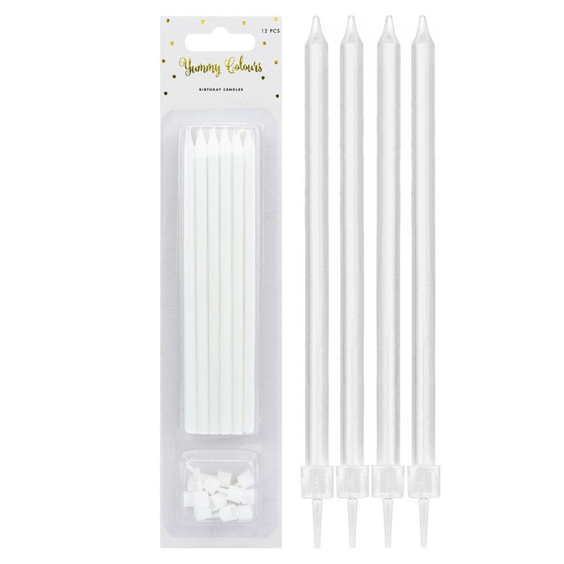 Slim Cake Candles White