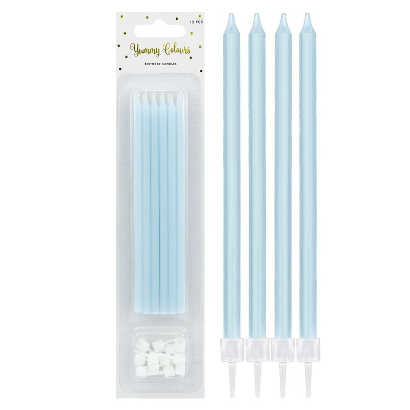 Thin Cake Candles Pastel Blue