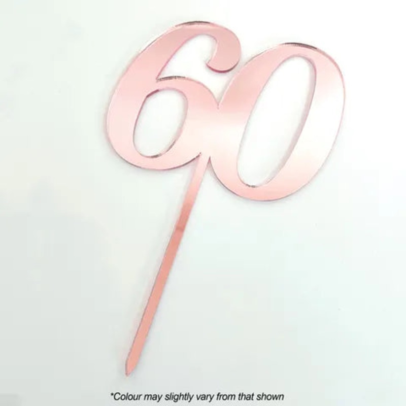 #60 Rose Gold Mirror Acrylic Cake Topper | Cake Craft