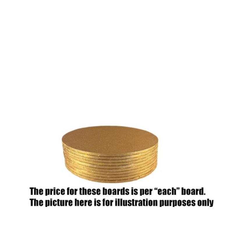 Cake Board Round Gold 5mm 8 Inch