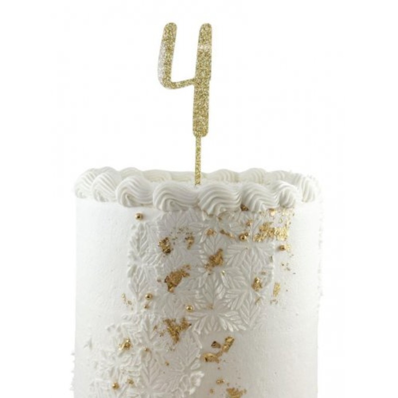 Cake Topper Acrylic Glitter 2.5mm Gold #4