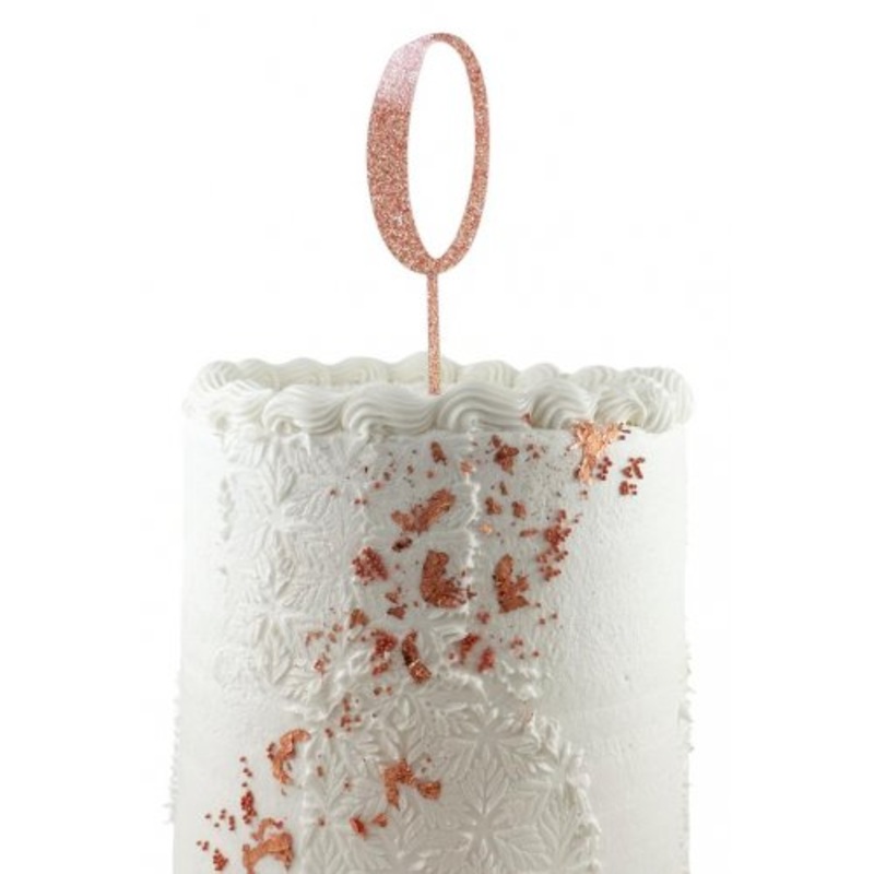 Cake Topper Acrylic Glitter 2.5mm Rose Gold #0