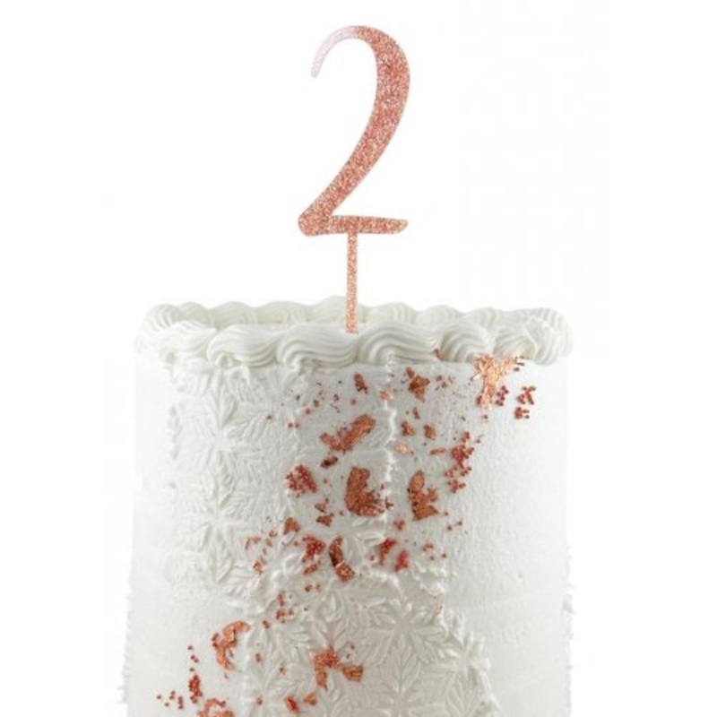 Cake Topper Acrylic Glitter 2.5mm Rose Gold #2