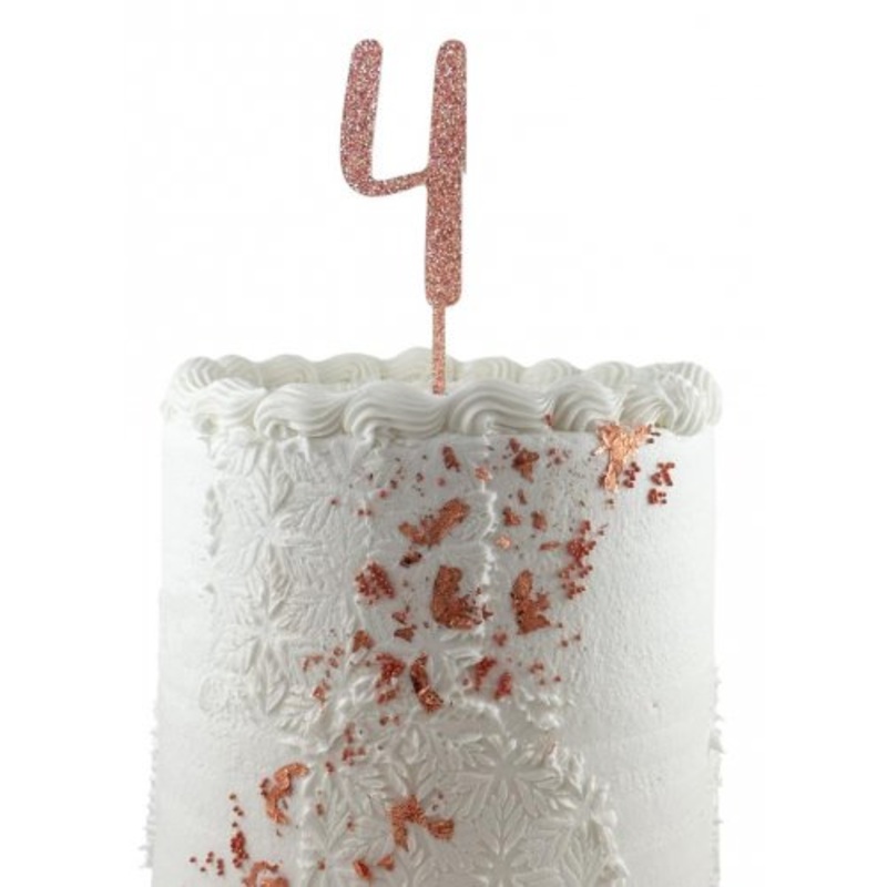 Cake Topper Acrylic Glitter 2.5mm Rose Gold #4
