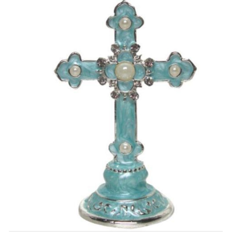 Cake Topper Blue Cross 7.5cm High
