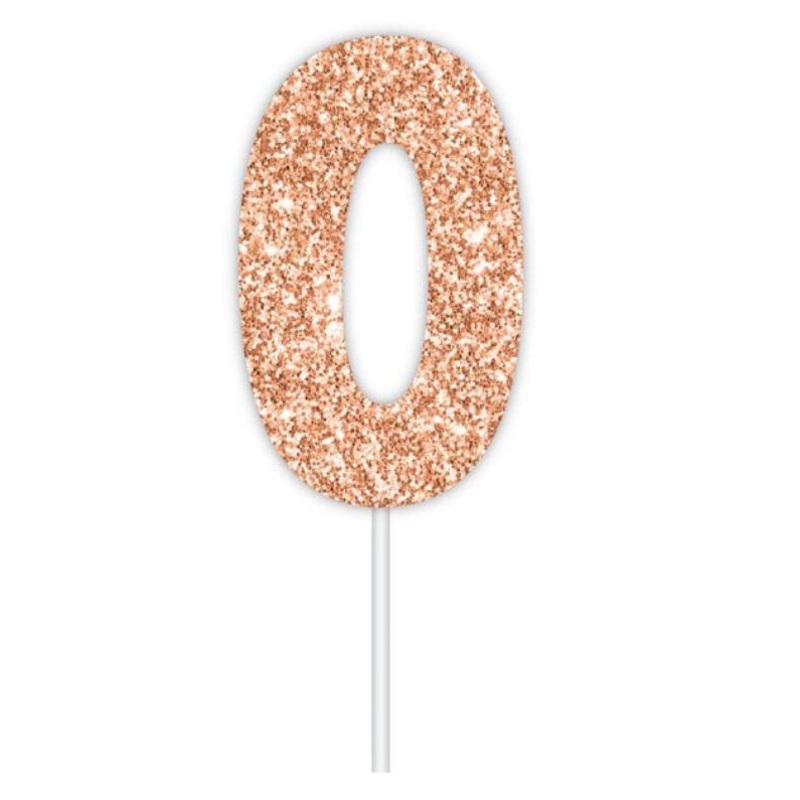 Cake Topper Budget Number 0 Rose Gold