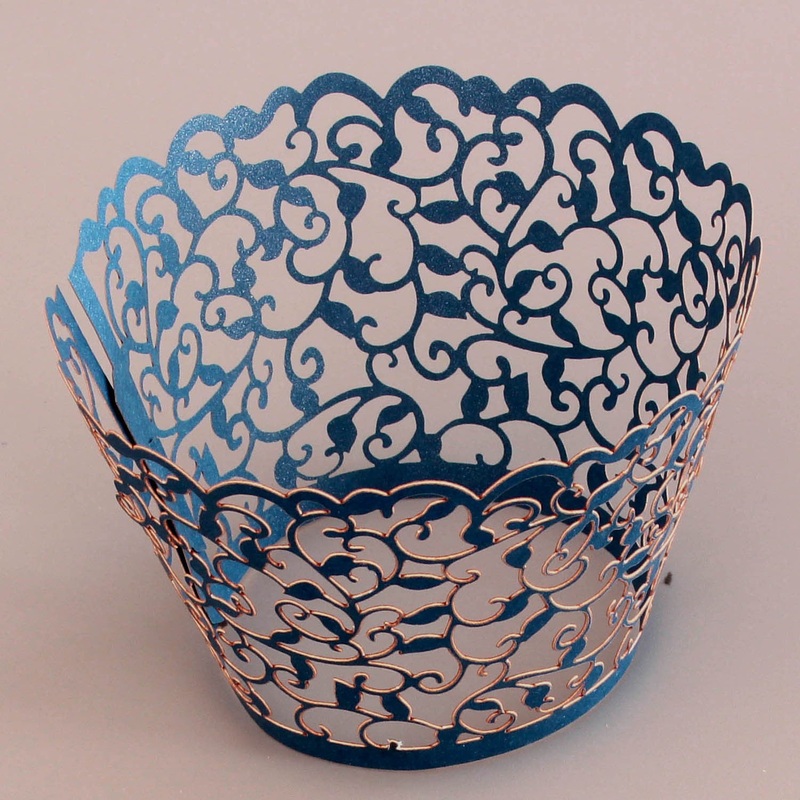 Cupcake Wrapper Pearl Navy Blue