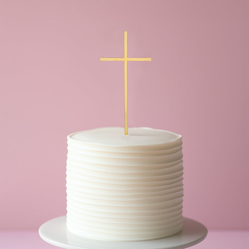 GOLD Metal Cake Topper - FINE CROSS