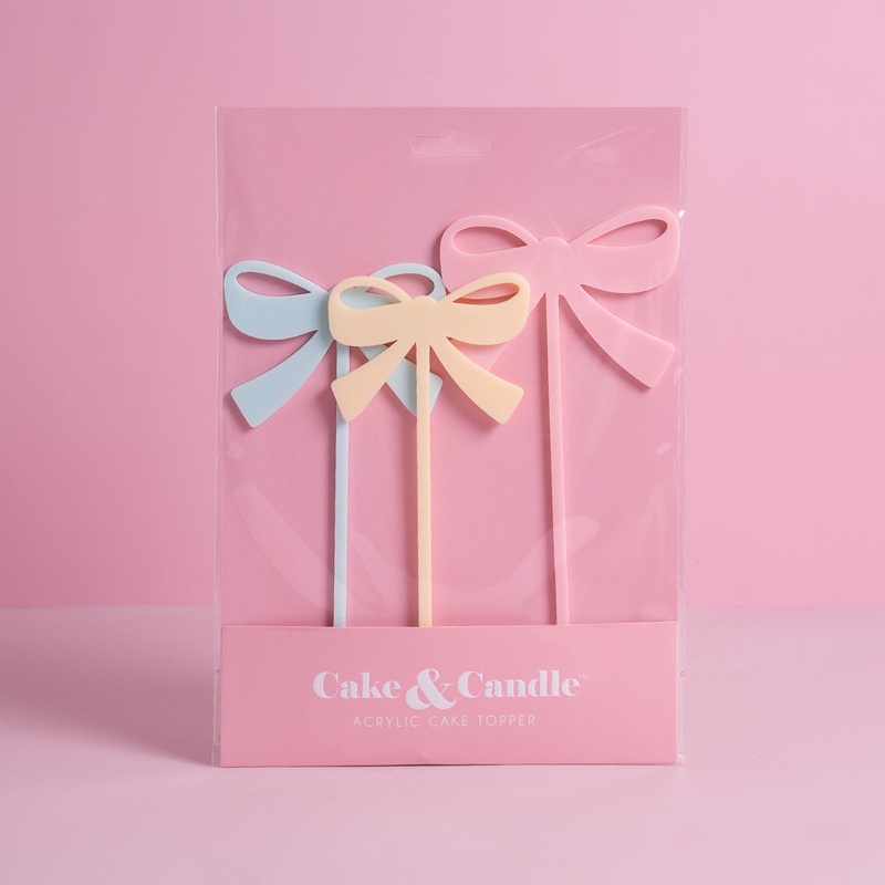 Milkshake Bows Cake Topper - Mixed (3 Bows)